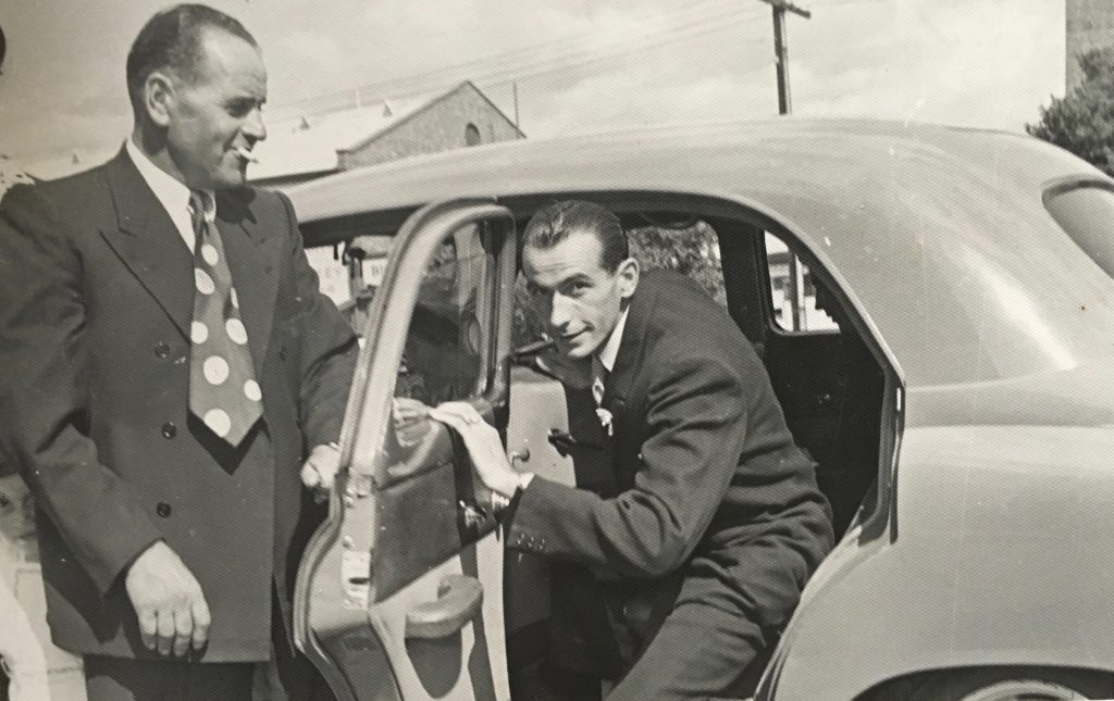 ?Peter Berno & Romeo Favaro, wedding day, February 1953